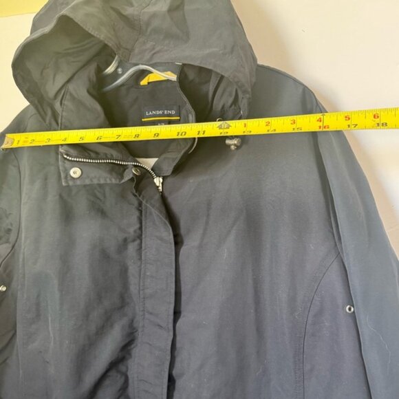 Land’s End Vintage Anorak Weatherproof Hood Zip Lightweight Rain Jacket Navy XL - Picture 14 of 16